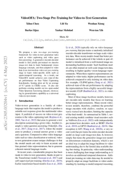 VideoOFA: Two-Stage Pre-Training for Video-to-Text Generation