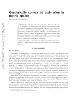 Geodesically convex $M$-estimation in metric spaces
