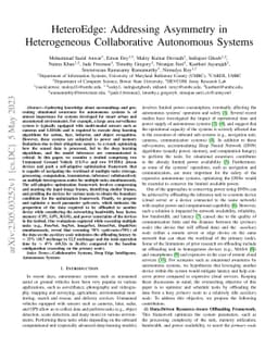 HeteroEdge: Addressing Asymmetry in Heterogeneous Collaborative
  Autonomous Systems