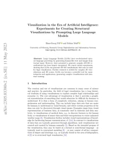 Visualization in the Era of Artificial Intelligence: Experiments for
  Creating Structural Visualizations by Prompting Large Language Models