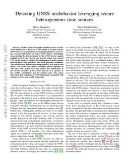 Detecting GNSS misbehavior leveraging secure heterogeneous time sources