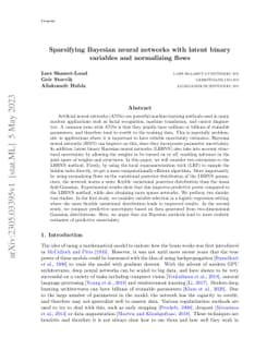 Sparsifying Bayesian neural networks with latent binary variables and
  normalizing flows