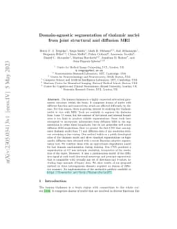 Domain-agnostic segmentation of thalamic nuclei from joint structural
  and diffusion MRI