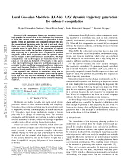 Local Gaussian Modifiers (LGMs): UAV dynamic trajectory generation for
  onboard computation
