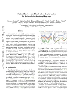 On the Effectiveness of Equivariant Regularization for Robust Online
  Continual Learning