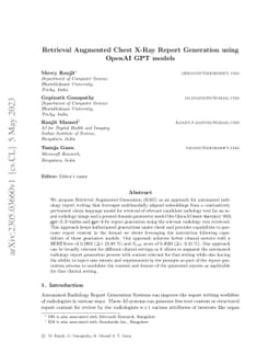 Retrieval Augmented Chest X-Ray Report Generation using OpenAI GPT
  models