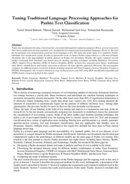 Tuning Traditional Language Processing Approaches for Pashto Text
  Classification