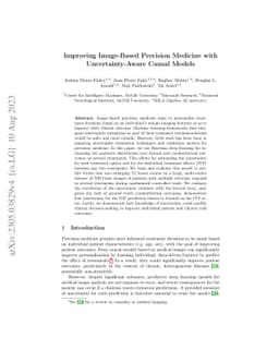 Improving Image-Based Precision Medicine with Uncertainty-Aware Causal
  Models