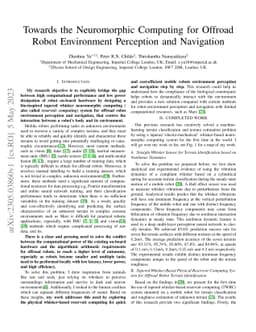 Towards the Neuromorphic Computing for Offroad Robot Environment
  Perception and Navigation
