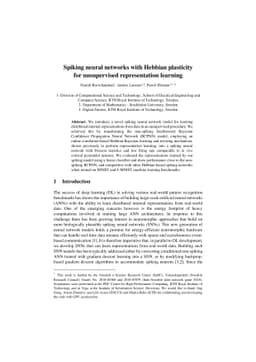 Spiking neural networks with Hebbian plasticity for unsupervised
  representation learning
