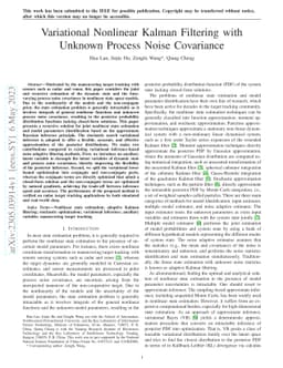 Variational Nonlinear Kalman Filtering with Unknown Process Noise
  Covariance