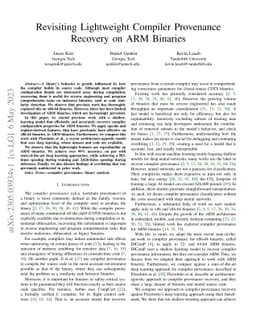 Revisiting Lightweight Compiler Provenance Recovery on ARM Binaries