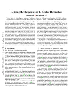 Refining the Responses of LLMs by Themselves