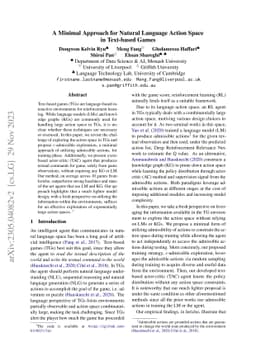 A Minimal Approach for Natural Language Action Space in Text-based Games