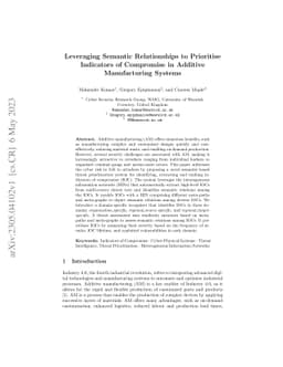 Leveraging Semantic Relationships to Prioritise Indicators of Compromise
  in Additive Manufacturing Systems