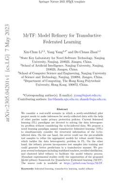 MrTF: Model Refinery for Transductive Federated Learning