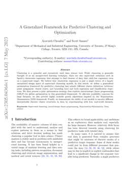 A Generalized Framework for Predictive Clustering and Optimization
