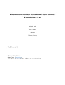 Do Large Language Models Show Decision Heuristics Similar to Humans? A
  Case Study Using GPT-3.5