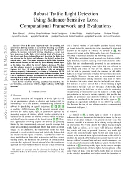 Robust Traffic Light Detection Using Salience-Sensitive Loss:
  Computational Framework and Evaluations