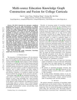 Multi-source Education Knowledge Graph Construction and Fusion for
  College Curricula