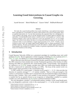 Learning Good Interventions in Causal Graphs via Covering