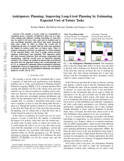 Anticipatory Planning: Improving Long-Lived Planning by Estimating
  Expected Cost of Future Tasks