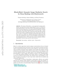 ElasticHash: Semantic Image Similarity Search by Deep Hashing with
  Elasticsearch