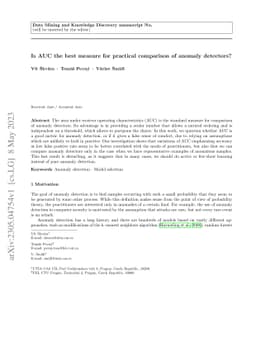 Is AUC the best measure for practical comparison of anomaly detectors?