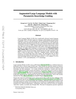 Augmented Large Language Models with Parametric Knowledge Guiding