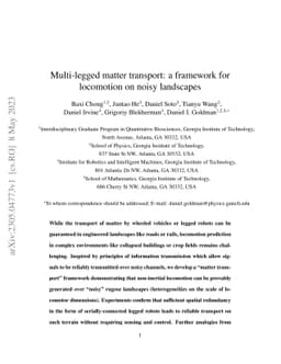 Multi-legged matter transport: a framework for locomotion on noisy
  landscapes