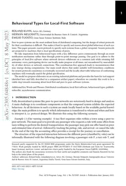 Behavioural Types for Local-First Software