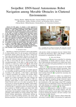 SwipeBot: DNN-based Autonomous Robot Navigation among Movable Obstacles
  in Cluttered Environments