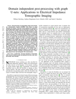 Domain independent post-processing with graph U-nets: Applications to
  Electrical Impedance Tomographic Imaging