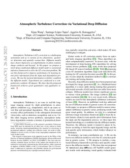 Atmospheric Turbulence Correction via Variational Deep Diffusion