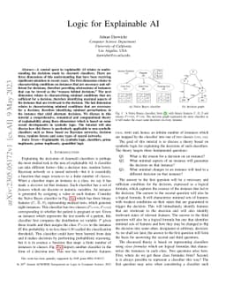 Logic for Explainable AI