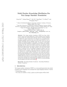 Multi-Teacher Knowledge Distillation For Text Image Machine Translation