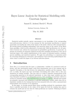 Bayes Linear Analysis for Statistical Modelling with Uncertain Inputs