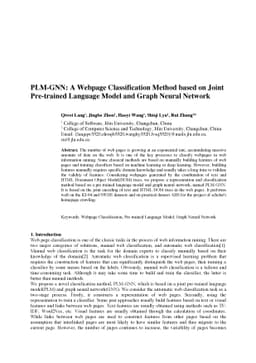 PLM-GNN: A Webpage Classification Method based on Joint Pre-trained
  Language Model and Graph Neural Network