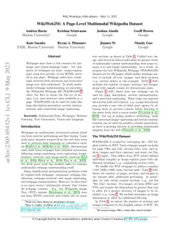 WikiWeb2M: A Page-Level Multimodal Wikipedia Dataset