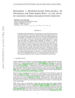 Exploring a Gradient-based Explainable AI Technique for Time-Series
  Data: A Case Study of Assessing Stroke Rehabilitation Exercises