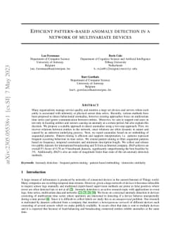 Efficient pattern-based anomaly detection in a network of multivariate
  devices