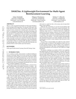 SMAClite: A Lightweight Environment for Multi-Agent Reinforcement
  Learning