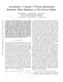 Asymmetric $X$-Secure $T$-Private Information Retrieval: More Databases
  is Not Always Better