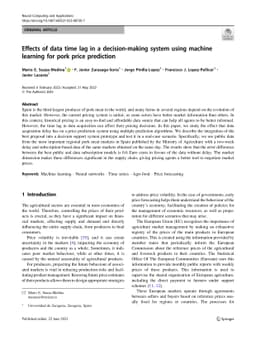 Effects of data time lag in a decision-making system using machine
  learning for pork price prediction