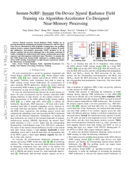 Instant-NeRF: Instant On-Device Neural Radiance Field Training via
  Algorithm-Accelerator Co-Designed Near-Memory Processing