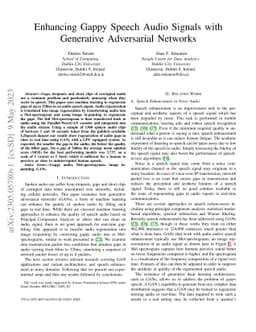 Enhancing Gappy Speech Audio Signals with Generative Adversarial
  Networks