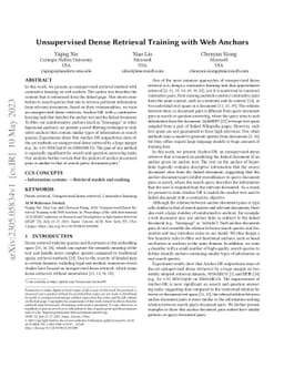 Unsupervised Dense Retrieval Training with Web Anchors