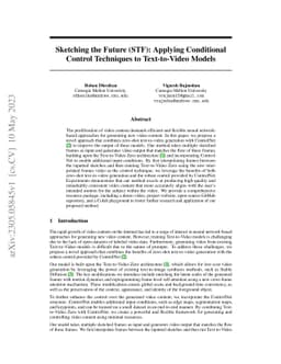 Sketching the Future (STF): Applying Conditional Control Techniques to
  Text-to-Video Models