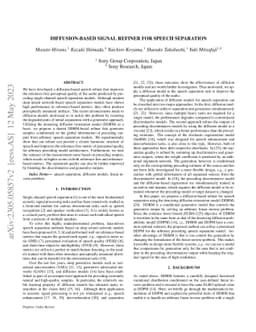 Diffusion-based Signal Refiner for Speech Separation