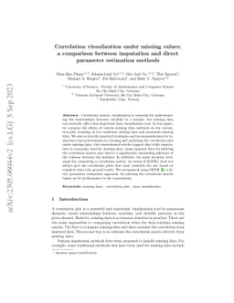 Correlation visualization under missing values: a comparison between
  imputation and direct parameter estimation methods